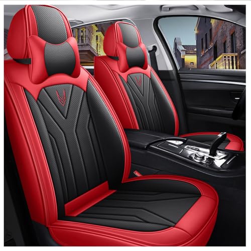 SRBHYT(明るい)カーシートカバー 5 席用は以下の用途に適しています Onedtsky フォードフォードマスタングF-150ラプターエクスプローラーレンジャー4-トラックB-MAX 防水/レザー,黒と赤