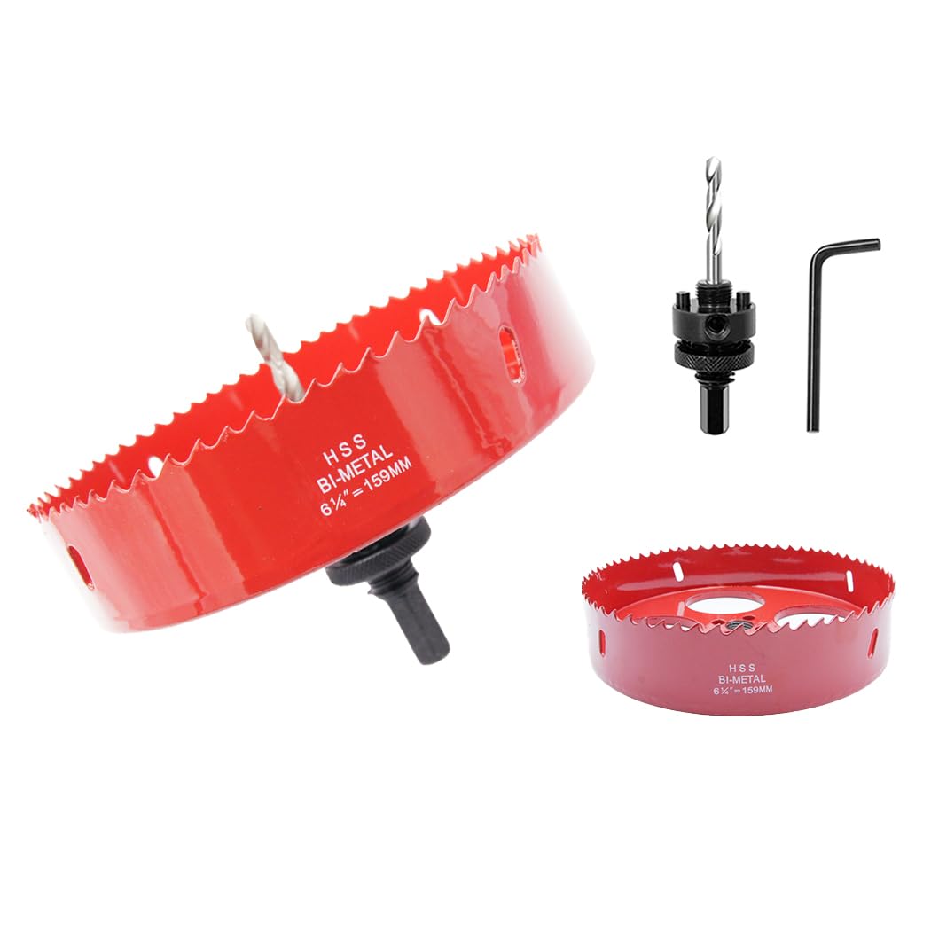 159mm Hole Saw,LAIWEI Heavy Duty Mandrel Hole Cutter for Drilling Wood, Aluminum Profile, PVC and Other Materials(6-1/4") — image 1