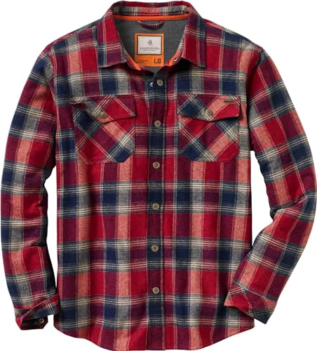 Image of Legendary Whitetails Mens Thermal Lined Shirt Jacket Plaid Flannel Polyfill Insulated Shacket