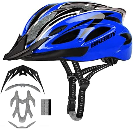 BIKEBOY Adult Bike Helmet, with Removable Visor, Lightweight and Breathable, 56-61 cm Adjustable Size Adult Cycling Helmets, for Mens Womens Mountain Cycling Helmet