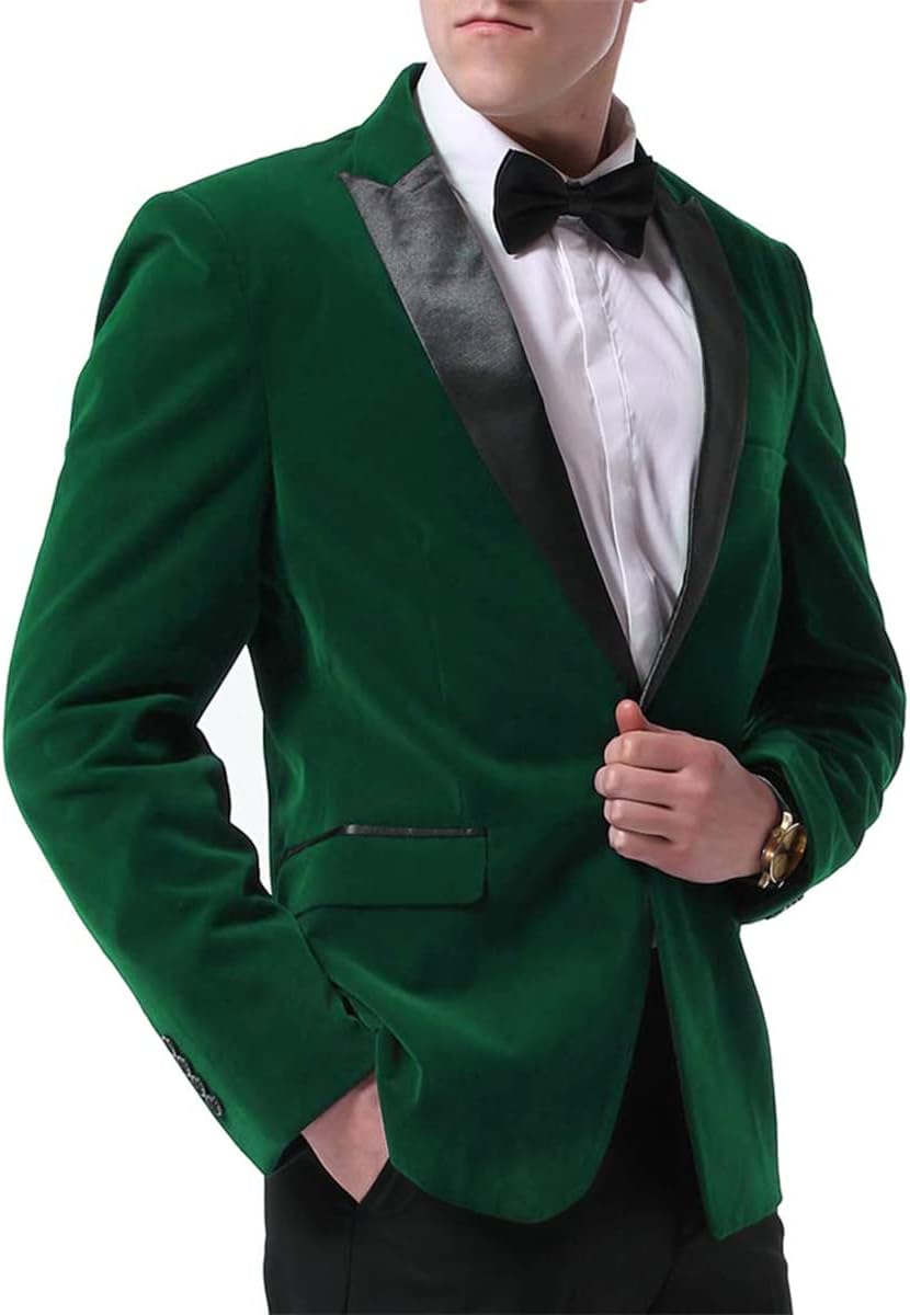Cloudstyle Mens 2-Piece Suit Peaked Lapel 1 Button Tuxedo Slim Fit Dinner Jacket Pants - Image 4