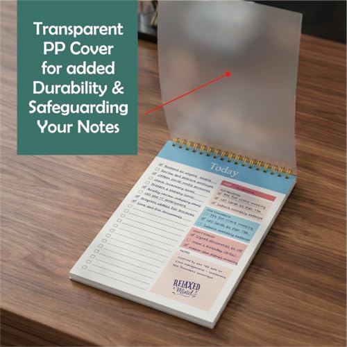 Image of Zaslan To Do List Notepad - Daily Planner Notepad Undated 54 Sheets /108 Pages Tear Off, 6.5 inch x 9.5 inch | Planning Memo Pad (Blue Balance)