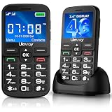 4G Telefono Cellulare per Anziani con Tasti Grandi, Ampio Display IPS da 2,4", Telefoni per Persone Anziane Facile da Usare, Doppio Slot per Nano SIM, Funzione SOS, Chiamata Rapida,Base di Ricarica