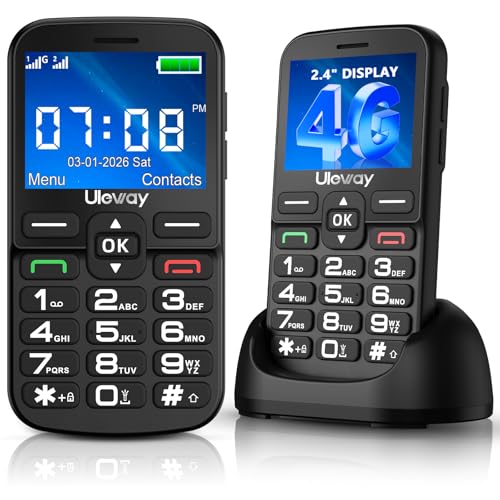 4G Téléphone Portable Senior Débloqué avec Grandes Touches | Grand écran IPS de 2,4