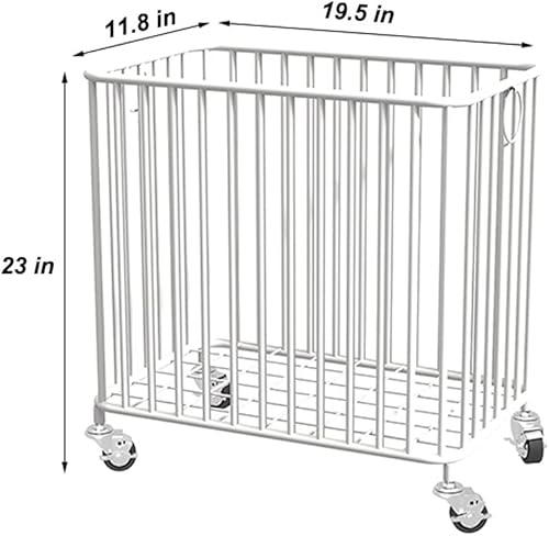 Miniatura 2 de Cesta de lavandería con ruedas, cesta organizadora de lavandería de metal de gran tamaño, cesta organizadora de almacenamiento de ropa o lino, para