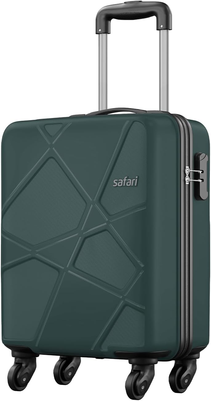 Safari Pentagon Pro 8 Wheels Trolley Bags, Green, Cabin | 55 cm | Small, Cabin Bag