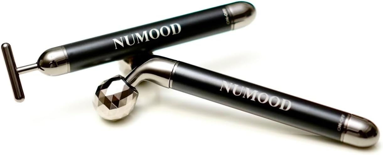 NuMood 2-in-1 Black Face Roller & Slimming Massager – Anti-Aging Tool for Jawline, Puffiness, Lymphatic Drainage & Skin Tightening