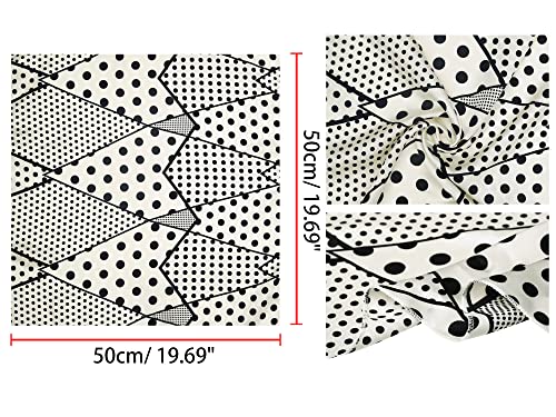 Allegra K 2Pcs 50cm 1950s Polka Dots Square Scarf Head Neck Scarves2