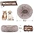 MASTERTOP Plush Donut Pet Bed, Round Calming Cuddler Dog Cat Bed, 24"x 24" Soft Fluffy Nest Bed For Small Dogs Cats Keep Warm Sleeping, Anti-Slip Bottom
