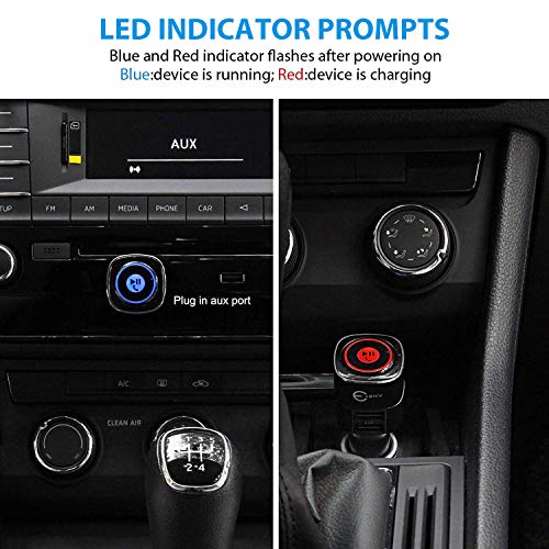 Bluetooth Receiver For Car, 3.5Mm Aux Bluetooth Car Adapter, Esky Bluetooth 5.0 Wireless Car Audio Stereo Kits With Hands-Free Call, Dual 2.4A Usb Ports Car Charger - Us Patent No. Us 10,272,845 B2 #TOP4