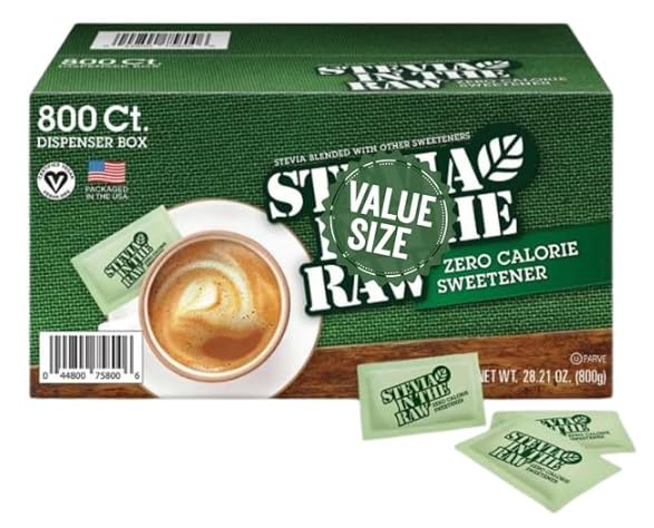 Stevia Plant-Based Zero Calorie Sweetener Packets, 800 ct.