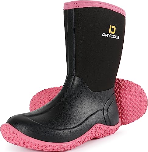 Drycode Kids Rain Boots, Waterproof Rubber Boots With 5.5Mm Insulated Neoprene, Anti-Slip Mud Rain Boot For Boys And Girls, Toddler & Children, Water, Beach, All Seasons Outdoor Playing #TOP5