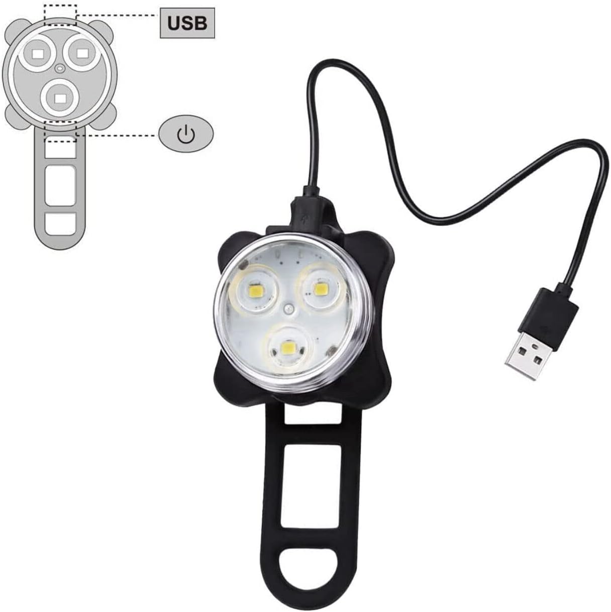 Rechargeable LED Bike Light Sets, Super Bright Front Headlights and Rear LED Bicycle Lights, 650mah Lithium Batteries