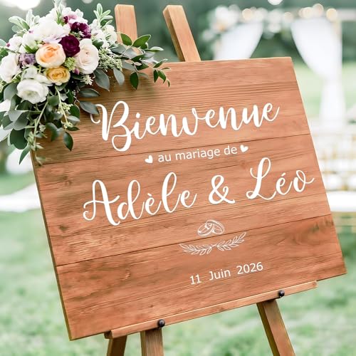 9 Feuilles Autocollant Lettres Chiffres Mariage Stickers Panneau de Bienvenue au Mariage Panneau D'accueil Lettres Français Mois Décoration DIY pour Accueillez les Invités Fête