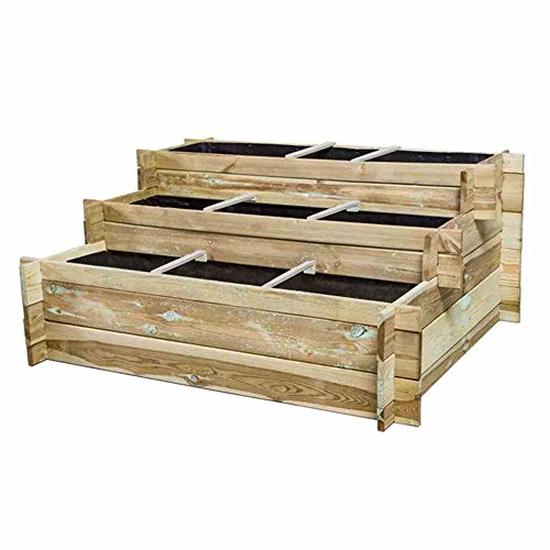 Preisvergleich Produktbild Siena Garden Hugo Hochbeet-Treppe 120x100x54cm, 3 Stufen