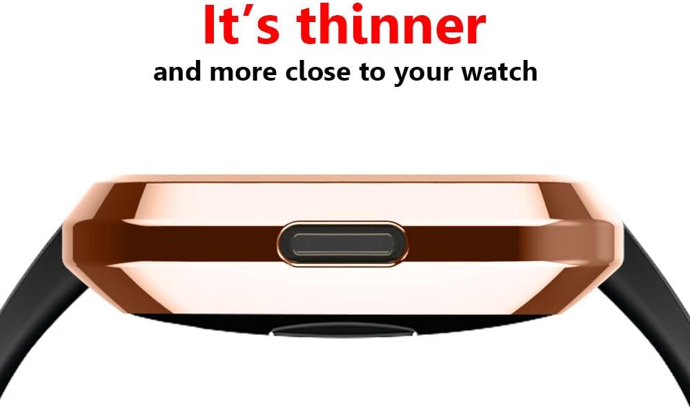 Screen Protector Case for Fitbit Versa, Haojavo Soft TPU Slim Fit Full Cover Screen Protector for Fitbit Versa Smartwatch Bands Accessories
