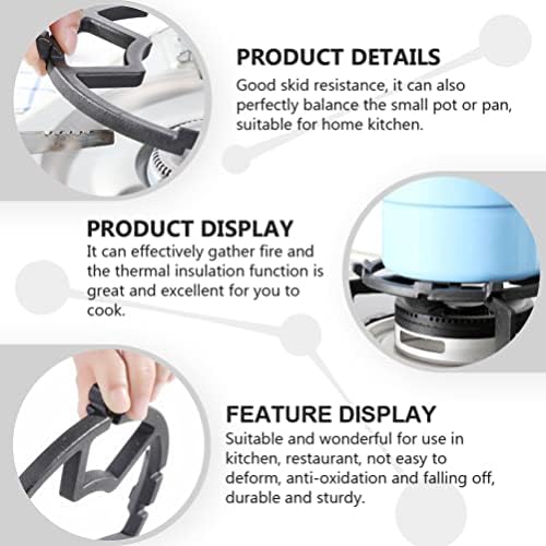 SOLUSTRE Cast Iron Wok Ring Non Slip Stove Trivets Cooktop Range Pan Holder Stand Gas Stove Rack Burner Bracket for Gas Hob Stove Accessories Black
