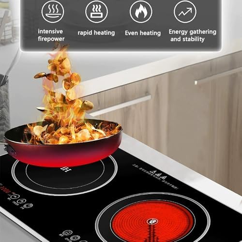 Portable Dual Induction Cooker, 2200W Smart Touch Electric Cooktop, High Power Ceramic Stove with Timer & Child Lock, Ideal for Home Kitchen Cooking