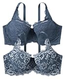 [ニッセン] ブラジャー レディース フルカップ２枚組トリンプ n、FULLRE ネイビー×ネイビー C95