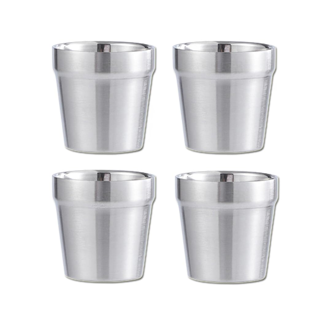4 Pezzi Tazza in Acciaio Inox,Tazze Premium in Acciaio