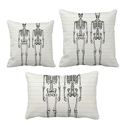 Coussin structure du squelette humain ensemble cadeau pour déco canapé sofa - 2
