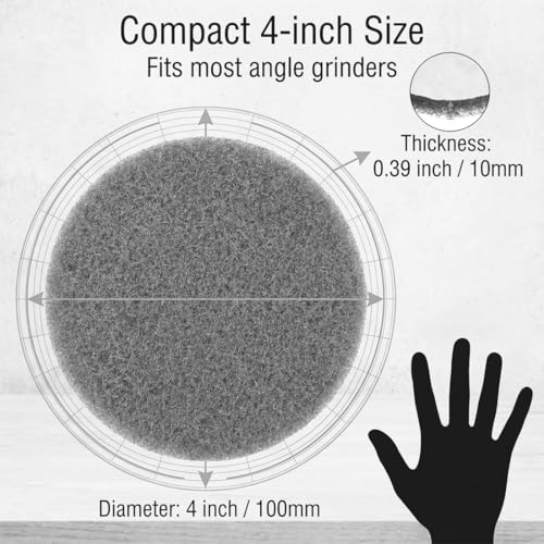 Image of 20 Pcs 4 inch Drill Brush Scrubber Scouring Pads | 800 Grit, Hook & Loop Power Scrubber Scour for Rotary Tools, Random Orbital Sander (Grey)