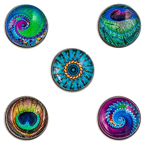 Morella® Damen Click-Button Set 5 Stück Druckknöpfe Color Games