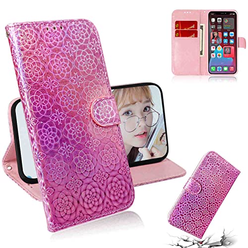 MojieRy - Funda tipo cartera para Huawei P50 Pro, piel sintética de alta calidad para P50 Pro, 2 ranuras para tarjetas, cubierta simple, color rosa
