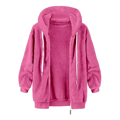 Fleece Jacket for Women Winter Sherpa Jacket Fuzzy Hoodie Jacket Zip Up Fleece Jacket Plus Size Warm Jacket3