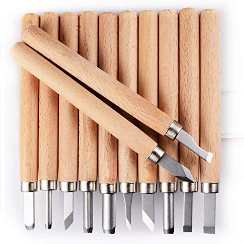 PRUGNA Wood Carving Tools Kit, HRC62 Carbon Steel Graver Set for Kids