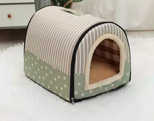 KryZaroペットベッド ドーム型 2way|犬猫用 折りたたみ 洗える|ホットカーペット対応 オールシーズン|おしゃれな室内用 中型犬向け