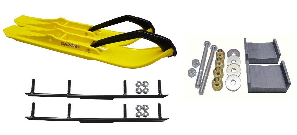C&A Pro Yellow XCS Snowmobile Skis w/ 4