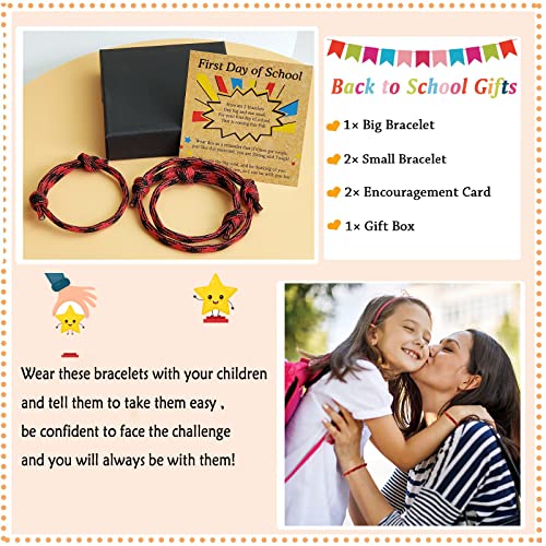 Image of First Day Of School Bracelet, Matching Mommy And Me Mother Son Daughter Paracord Back To School Bracelets Wish Gift for Mom Boys Dad Girls Jewelry