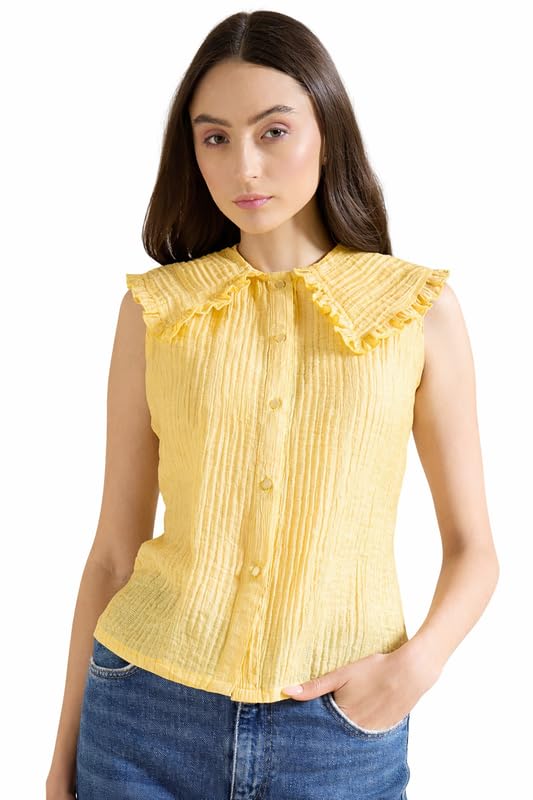 drape and dazzle Drape Dazzle Women Collared Button-Down Vest Top-picture-27