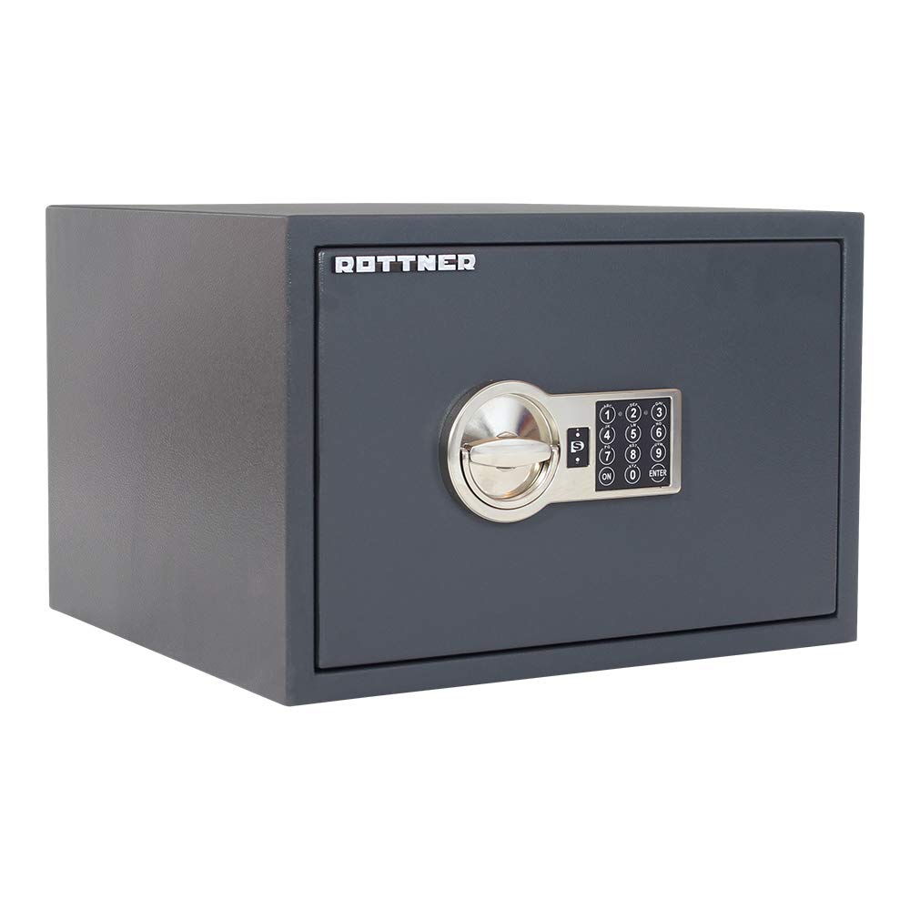 Rottner Power Safe 300 Möbeltresor S2 HxBxT 300x445x400 mm bedingter Feuerschutz batteriebetriebenes Elektronikschloss Notbestromung möglich verstellbarer Fachboden inkl. Befestigungsmaterial