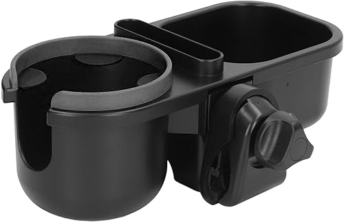 Miniatura 6 de Bandeja universal para refrigerios para cochecito, soporte para teléfono de fijación firme, fácil instalación, 3 en 1, portavasos para cochecito de