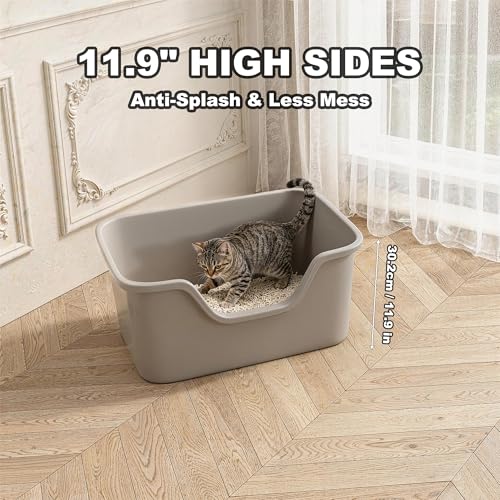 Arenero grande para gatos con bordes altos y extra amplio miniatura 2