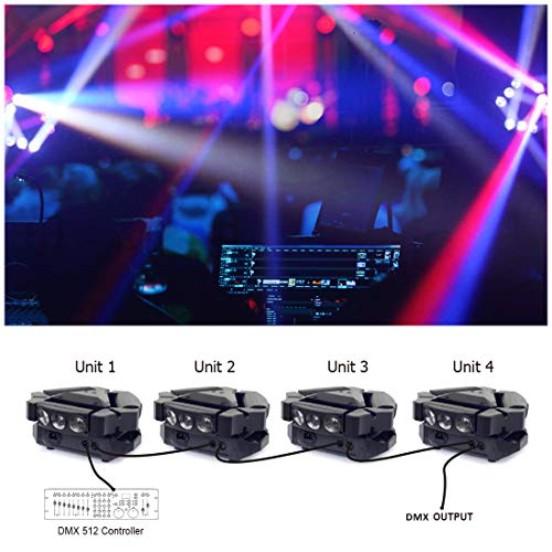 Betopper Moving Head Stage Lights,9X10W Rgbw 4-In-1 Led Party Dj Lighting,19/51-Ch 3 Header Dj Light Sound Activated/Dmx 512 Disco Light For Bar,Disco,Dance Halls,Clubs,Mobile Dj,Gigs Etc. #TOP2