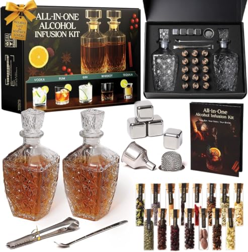 Alcohol Infusion Kit for Whiskey Tequila Rum Gin & Vodka - with User Manual - Alcohol Gifts for Men - Birthday Gifts for Dad from Son or Daughter - Fathers Day Kit for Dad - Crafty Mixologist
