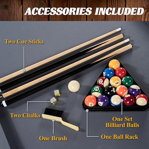 Image of Barrington Billiards Drop Pocket Pool Table with Complete Accessory Set