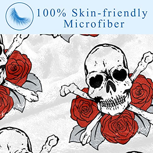 Couverture chaude contre le froid nocturne motif têtes de mort et roses