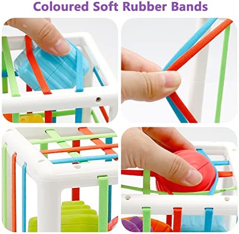 Gifts for Toddlers 1 2 3 Year Old Boys Girls, Baby Shape Sorter Toys for 6 Months Plus, Montessori Sensory Toys, for Baby Birthday, Christmas, Halloween Skills Developmental Gifts(7 PCS)