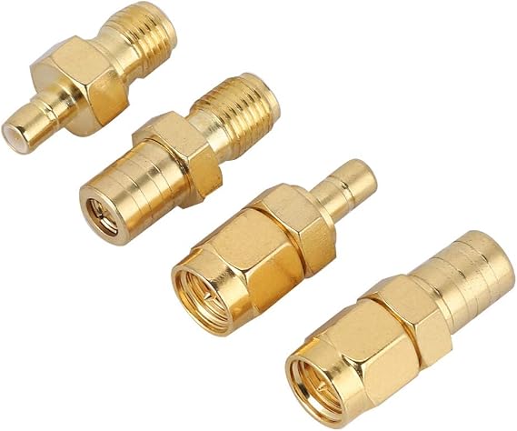 RF Adapter, 4 Types RF Adapter SMA Adapter to SMB Connector RF Converter Set for DAB Car Radio Antenna