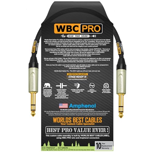 Cable TRS 2 pies con conectores TRS dorados miniatura 1