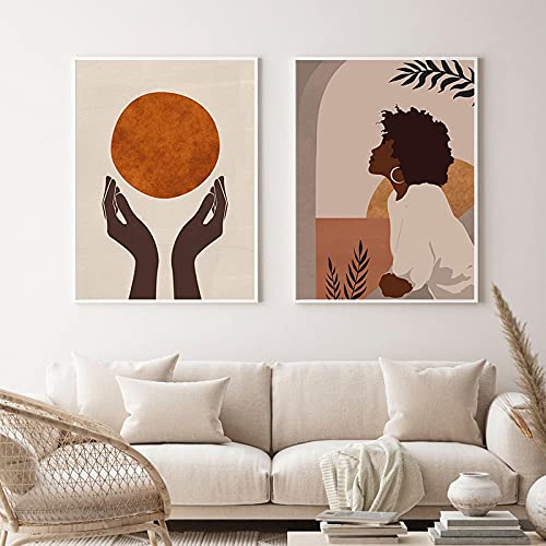 Póster de mujer negra solución paredes vacías chica afroamericana lienzo 50 x 75