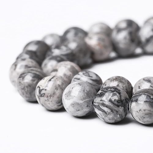 Miniatura 117 de 6mm 66pcs Natural White Porcelain Agates Stone Round Beads for Jewelry Making Spacer Loose Spacers Beads DIY Bracelets 15" Strand
