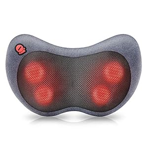 Comfier Shiatsu Rücken- und Nackenmassagegerät mit Wärmefunktion, 3D-rotierenden Massageköpfen, Elektrische Massagekissen für Muskelschmerzen Erleichterung, für Auto, Büro, Zuhause und überall dort