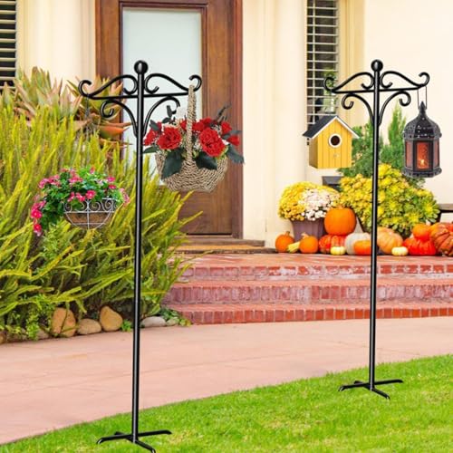 Soporte de jardin anti vuelco con base de 5 puntas y gancho doble para suelo de césped 5