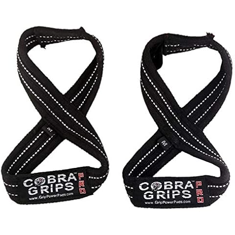 Deadlift Straps Best Straps ON The Market Figure 8 Lifting Straps The #1 Choice for Power Lifters weightlifters Workout Enthusiasts (70 cm Up to 8.0" Wrist Circumference, Black with White Strips) Cover