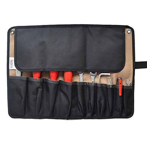 Fasite Roll Tool Pouch Rolling Tool Hanging Bag Multi Pockets Organizer Ptn055, Dark Yellow #TOP4